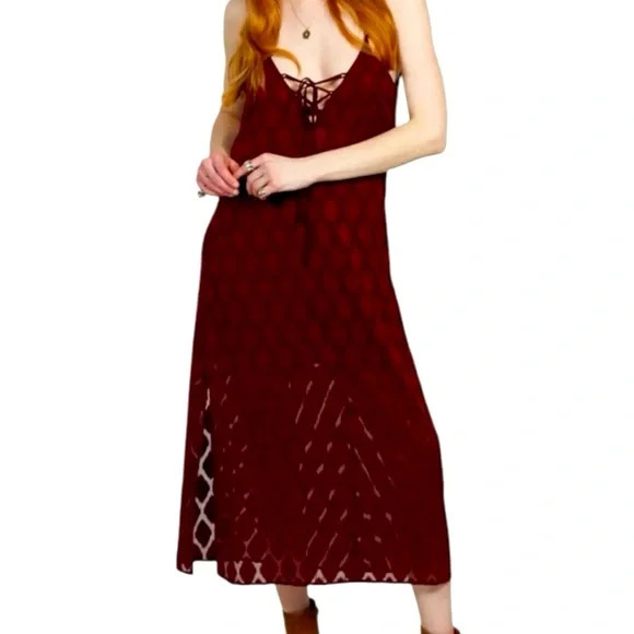 Band of Gypsies / Lila Midi Dress / Boho Geometric Pattern Maxi Dress - Picture 1 of 2